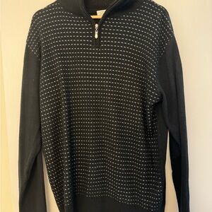 Elegant Black and Gray Zip-Up Sweater for Men